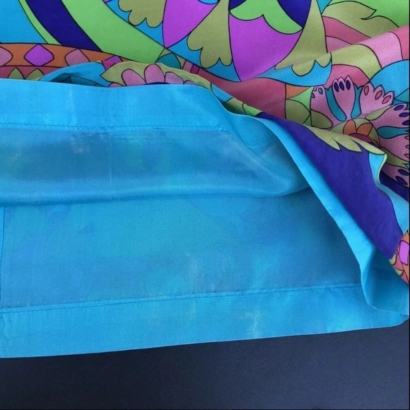 Nipon Boutique Womens Silk Dress Lined Multi Color Geometric Floral Size 6 Vtg - Picture 7 of 11